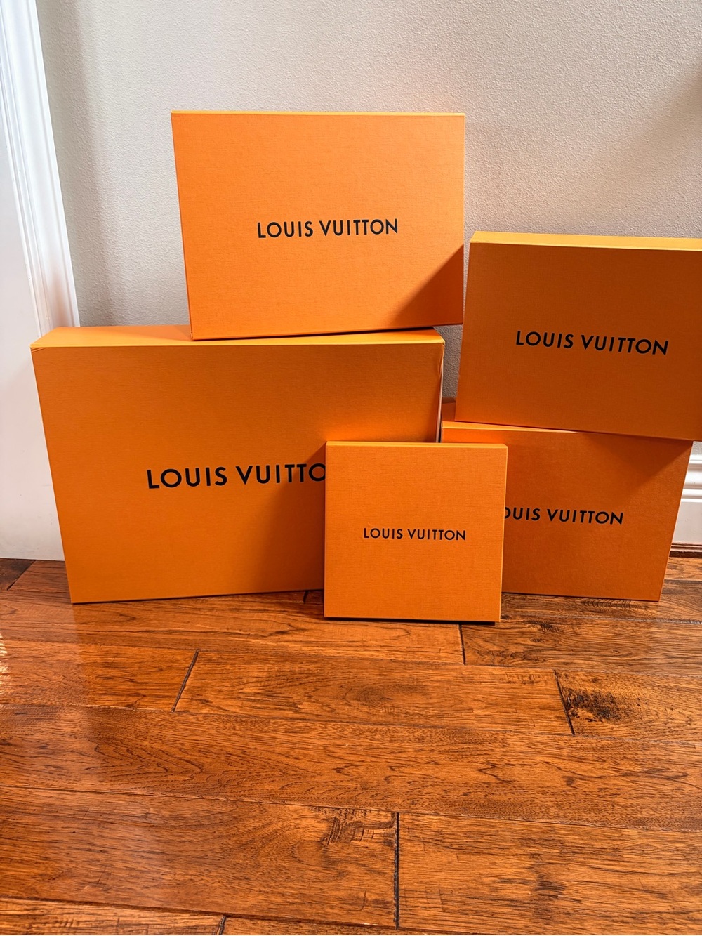 Louis Vuitton Orange Signature Gift boxes. 5 different variations.